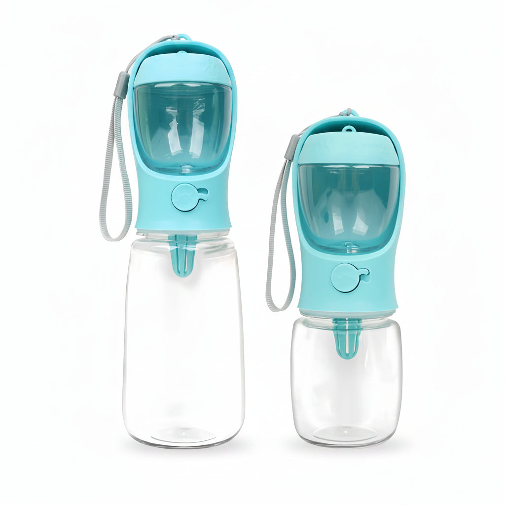 Portable Pet Water Bottle | 2-in-1 Food & Water Feeder Bowl for Dogs & Cats — Outdoor Travel