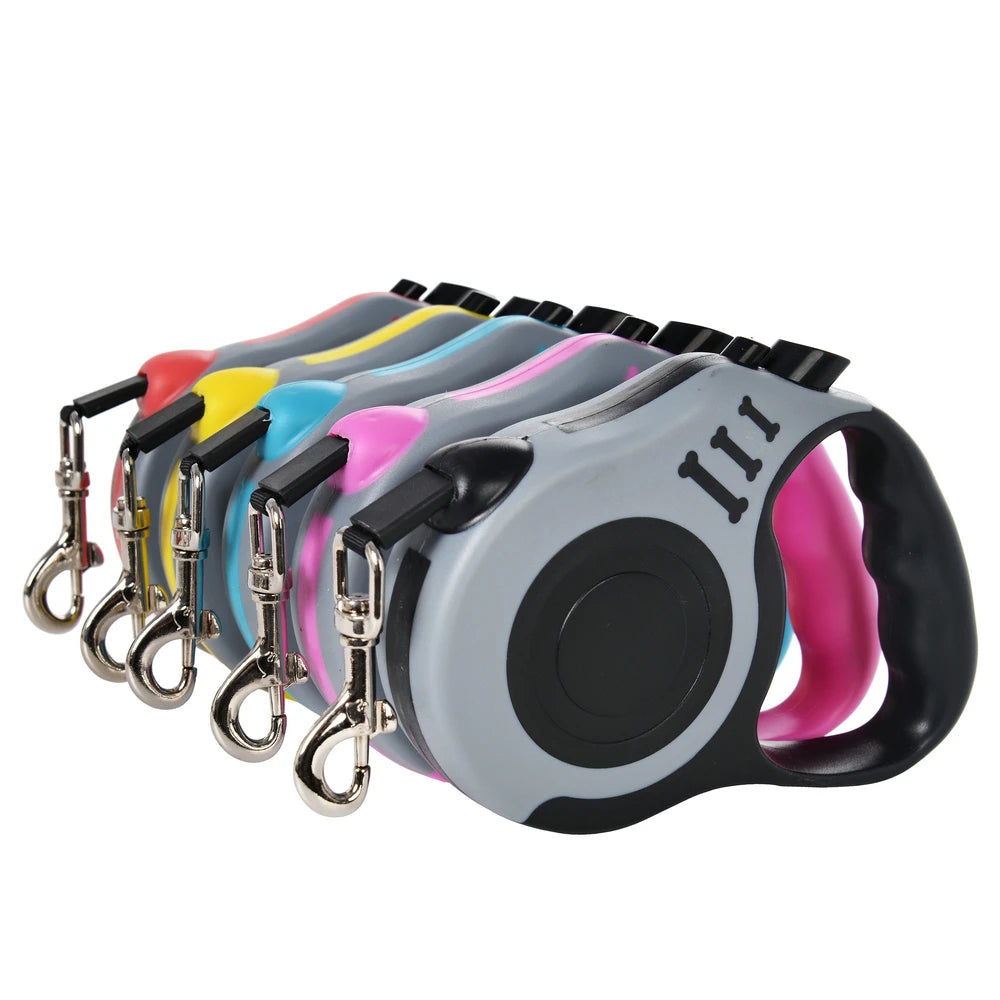 Retractable Dog & Cat Leash | Durable Nylon Lead for Small Dogs — 3m / 5m