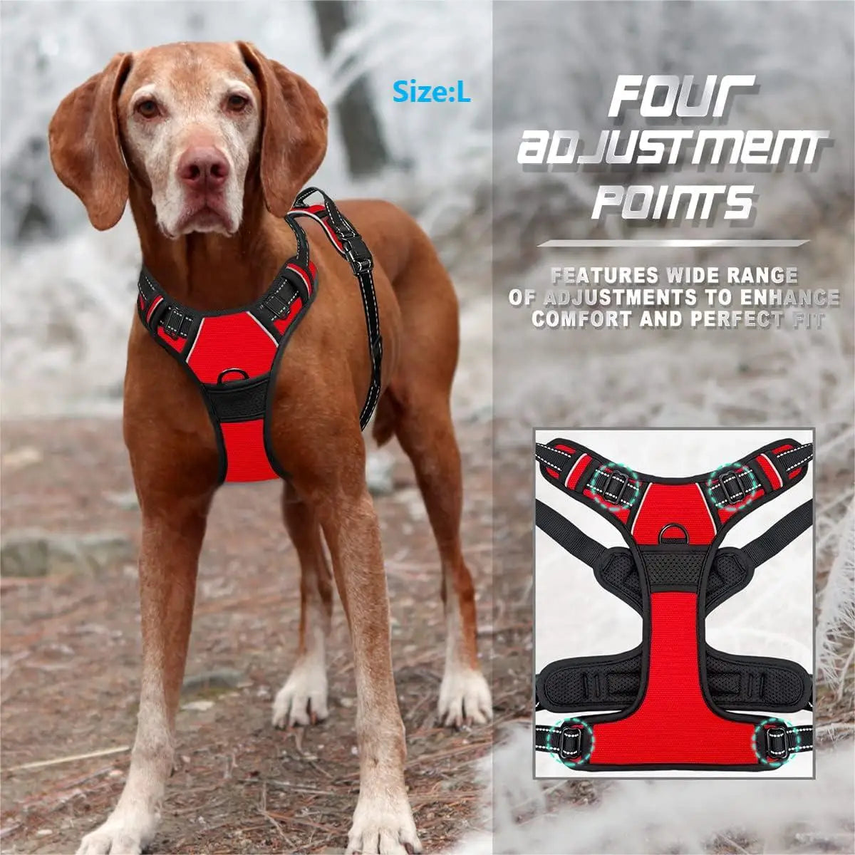 No-Pull Dog Harness | Reflective Front Clip Vest with Easy Control Handle — S / M / L / XL
